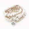 8mm Natural Stone Lotus Mala Bracelet