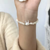 White Mother of Pearl Rabbit Bracelet with Pearls