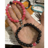 Crown Charm Couple Bracelet Set with Stone Beads