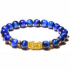 Tiger Eye Pixiu Bracelet for Wealth and Courage, Handmade Beads