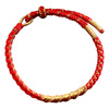Handmade Red String Bracelet with Gold-Tone Thread, Adjustable Knot