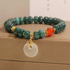 Blue Jade Beads Peace Buckle Prosperity Bracelet