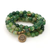 8mm Natural Stone Lotus Mala Bracelet