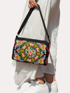 Embroidered Canvas Crossbody Bag, Floral and Peacock Designs