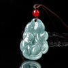 Blue Water Jade Nine-Tailed Fox Pendant Necklace