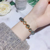 Green Phantom Crystal Bracelet, Polished Stone Jewelry for Women