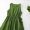 Sleeveless Plaid Summer Midi Dress With Pockets