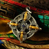 Copper Silver-Plated Vajra Pendant Necklace with Auspicious Clouds
