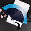 Vintage Cloud Crane Pattern Handheld Bamboo Folding Fan