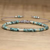 Natural Stone Disc Bead Bracelet with Adjustable Cord