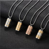 Titanium Steel Prayer Wheel Necklace with Lotus and Mantra