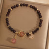 Garnet Butterfly Charm Bracelet