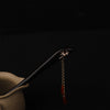 Wood Hairpin with Red Agate Tassel