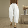 Women's Harem Pants Cotton Linen Wide Leg Trousers With Pockets