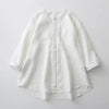 Solid Color Button Three Quarter Sleeve Shirt