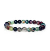 Stone Bead Bracelet with Crown Charm