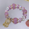 Crystal Charm Bracelet with Clover, Heart or Flower Motif