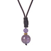 Natural Stone Pendant Necklace with Rope Chain