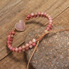 Love Heart Bracelet with Rhodochrosite Beads