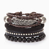 Wrap Leather Bracelet Set Vintage Braided Multi-Layer