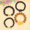 Pixiu Bracelet with Glass Beads and Gold-Tone Charm