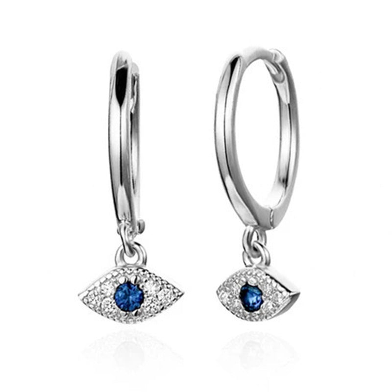 Evil Eye Huggie Hoop Earrings with Zircon