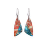 Geometric Stone Earrings with Marbled Pattern