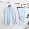 Men's Linen Tang Suit Set with Frog Buttons