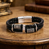 Handmade Leather Bracelet with Titanium Steel Buckle