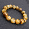 Natural Tiger Eye Bracelet, Polished Stone Beads