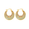 Crescent Moon Jade Hoop Earrings, Gold-Tone Copper Studs