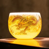 Dragon Phoenix Auspicious Clouds Ceramic Teacup Kung Fu Tea Cup With Gift Box