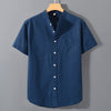 Men's Short Sleeve Button Down Cotton Linen Shirt