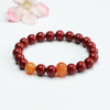 Cinnabar Rose Bracelet with Gold-Tone Accents