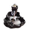 Black Ceramic Backflow Incense Burner Waterfall Design