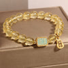 Natural Citrine Bracelet with Five Scriptures Charm