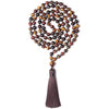 108 Bead Mala Necklace Tiger Eye Obsidian Sandstone Yoga Meditation