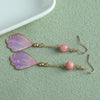 Handmade Velvet Flower Earrings, 925 Silver Hook