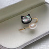 Freshwater Pearl and Shell Cat Rose Ring