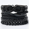 Wrap Leather Bracelet Set Vintage Braided Multi-Layer