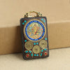 Tibetan Thangka Pendant Necklace, Handmade Ebony Wood