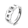 Six True Words Calm Wisdom Ring Copper Adjustable