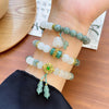 Xinjiang Jade Bracelet with Gourd and Flower Charms