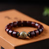 Natural Sandalwood Bead Bracelet with Lacquer Accent