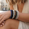 Vintage Geometric Beaded Bracelet, Unisex Semi-Precious Stone