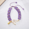 Handmade Butterfly Charm Bracelet with Aquamarine, Amethyst or Moonstone