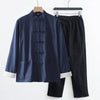Men's Cotton Linen Tang Suit Jacket Chinese Frog Button Shirt