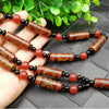 Nine-Eye Dzi Bead Red Agate Necklace