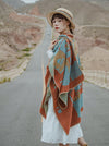 Tibetan Shawl Geometric Pattern Warm Wrap for Women