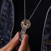 Copper Dragon Knife Coin Pendant Necklace